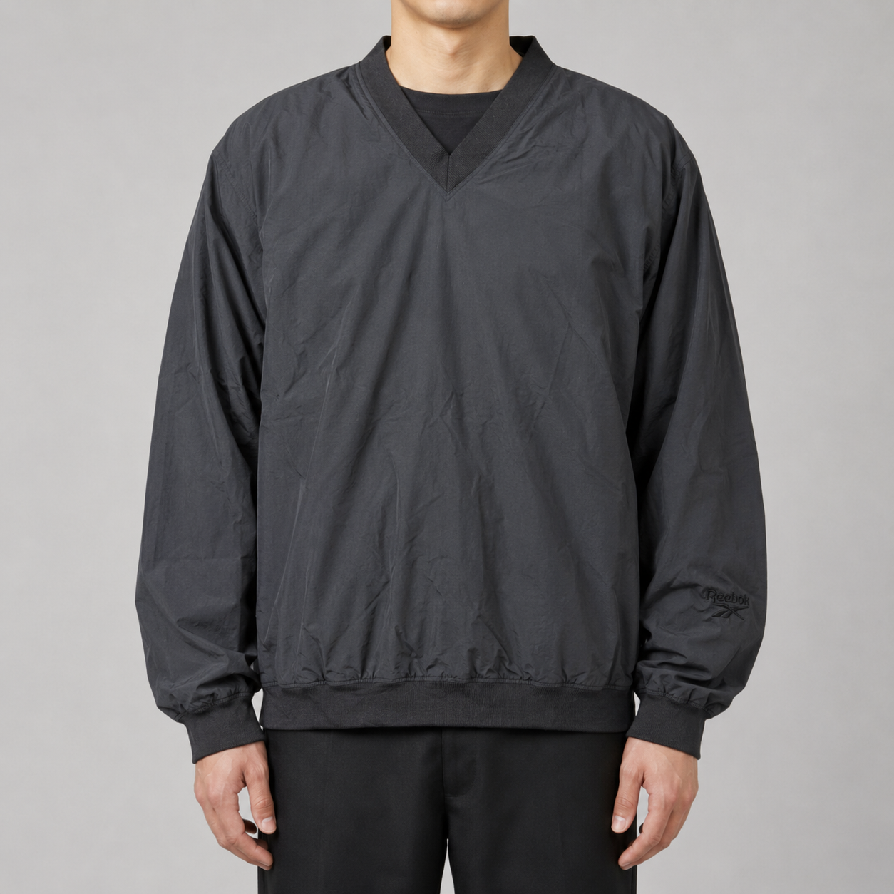 Vintage Reebok Golf V-neck Pullover Men's XXL Black Windbreaker