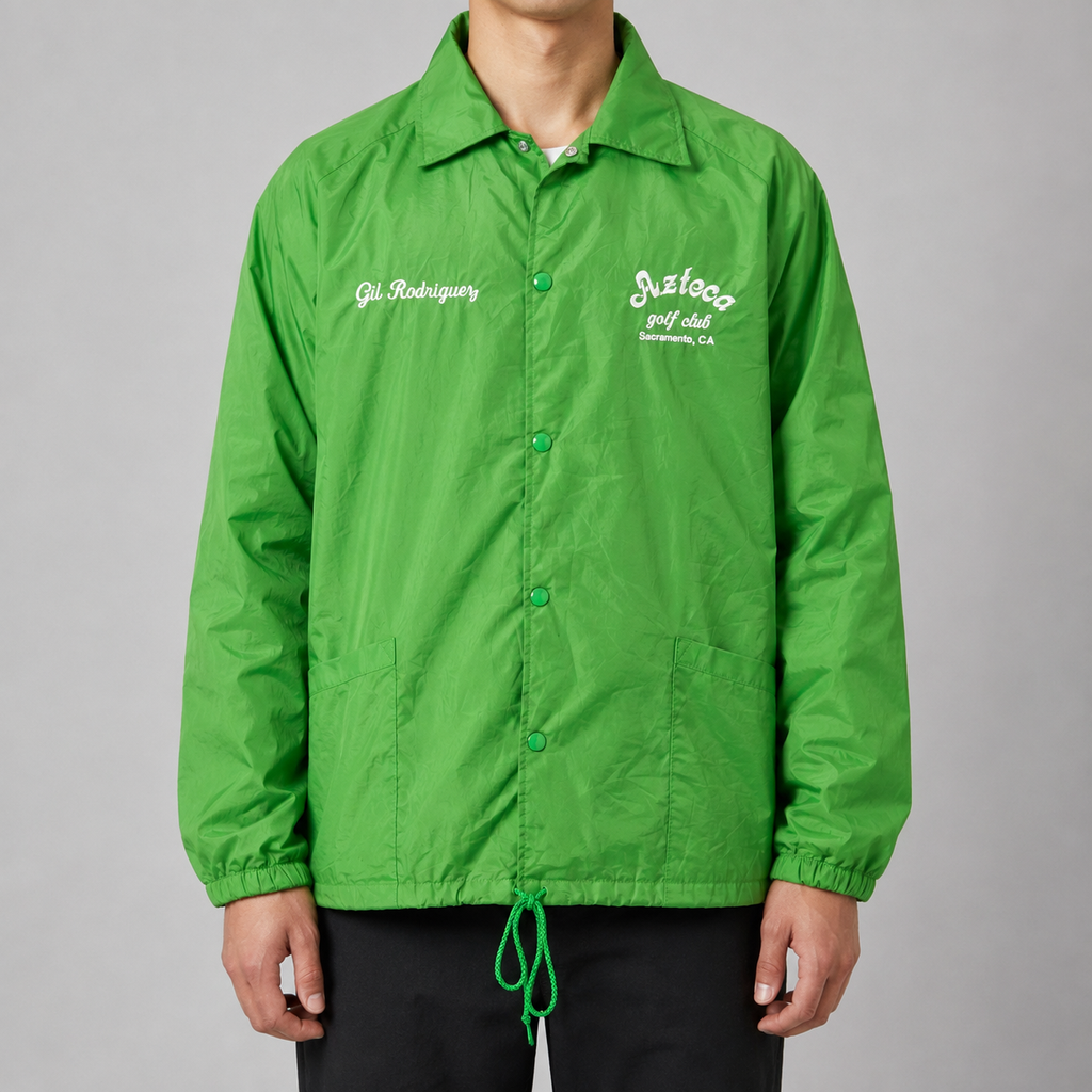 Vintage 90s Golf Club Jacket Men's Medium Green Light Windbreaker