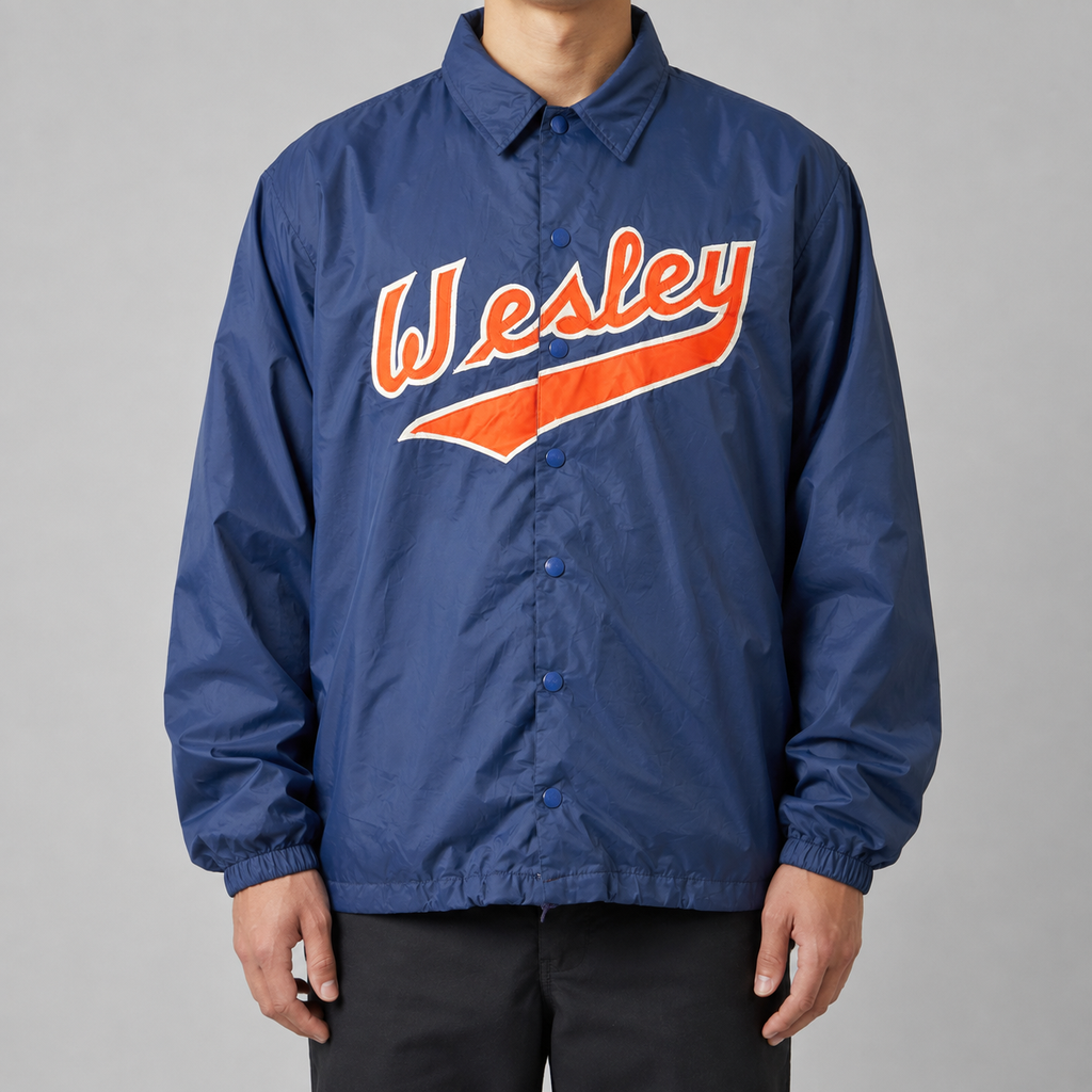 Vintage 60s Coaches Jacket Men's XL Navy Hand Sewn USA Baseball