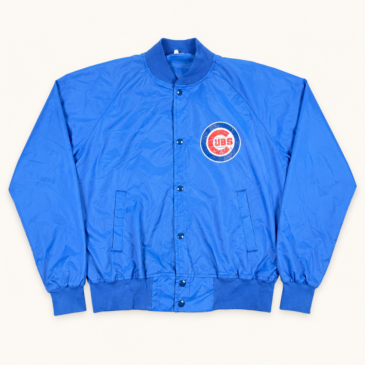 Vintage Chicago Cubs Jacket Men's XL Blue Snap Button Windbreaker