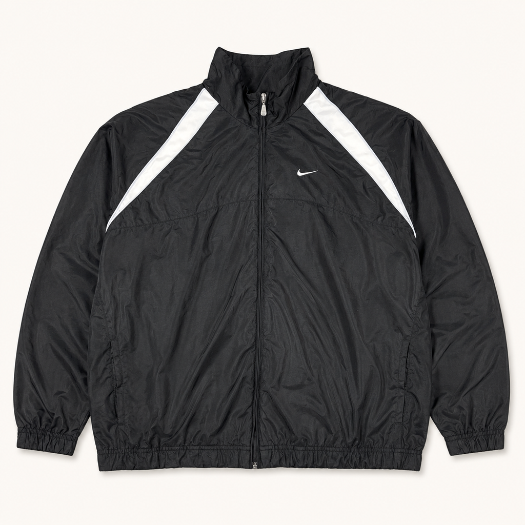 Vintage Nike Jacket Men's Medium Black Grey Full Zip 2000s Y2K