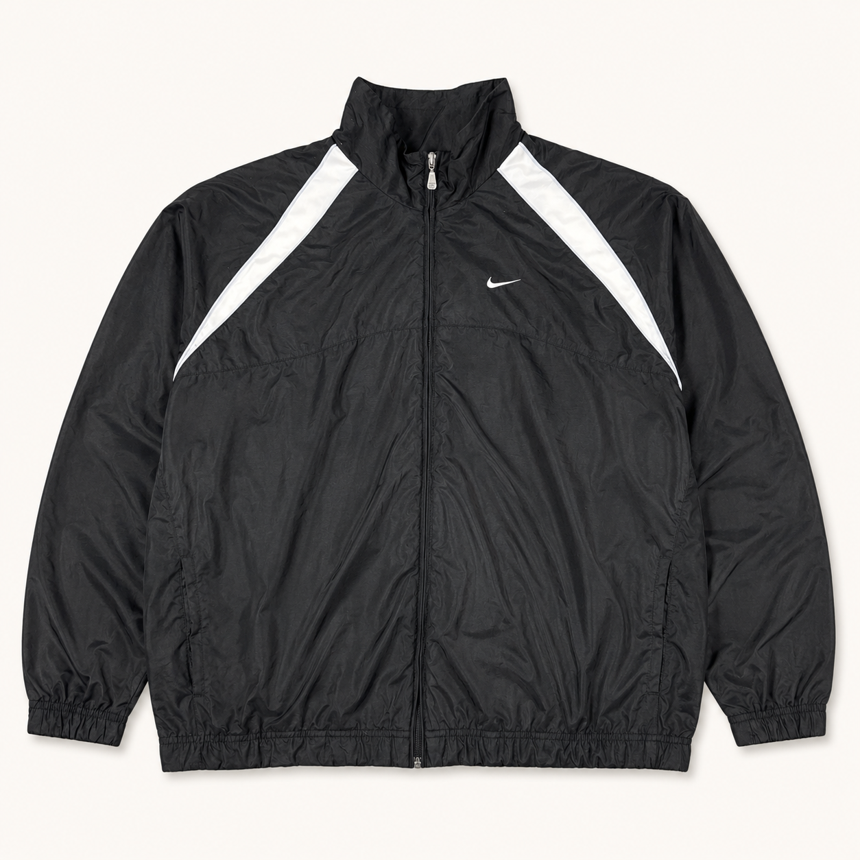 Vintage Nike Jacket Men's Medium Black Grey Full Zip 2000s Y2K