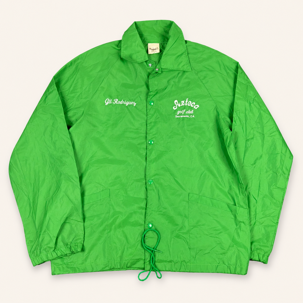 Vintage 90s Golf Club Jacket Men's Medium Green Light Windbreaker