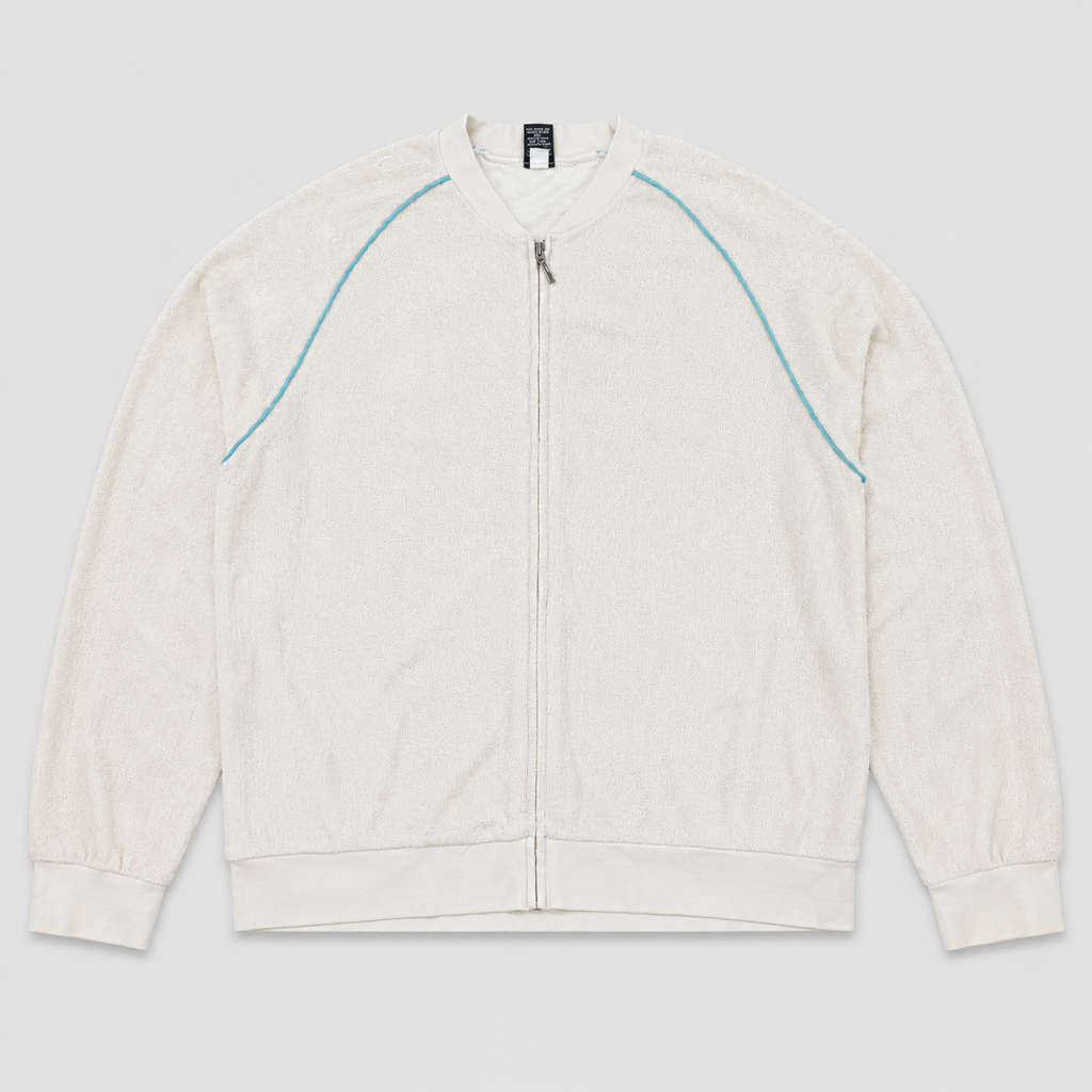 Vintage Y2K Gap Sweater Women's Small White Terrycloth Full Zip