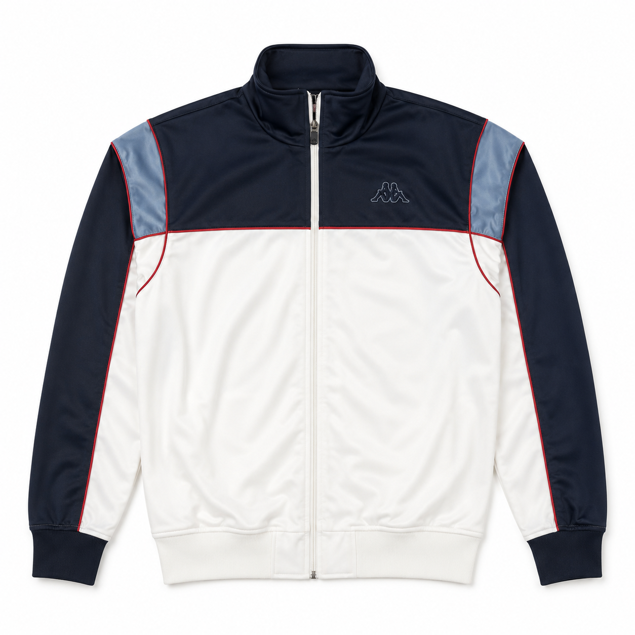 2000s Kappa Jacket Men's Large White Blue OG Logo Zip Up