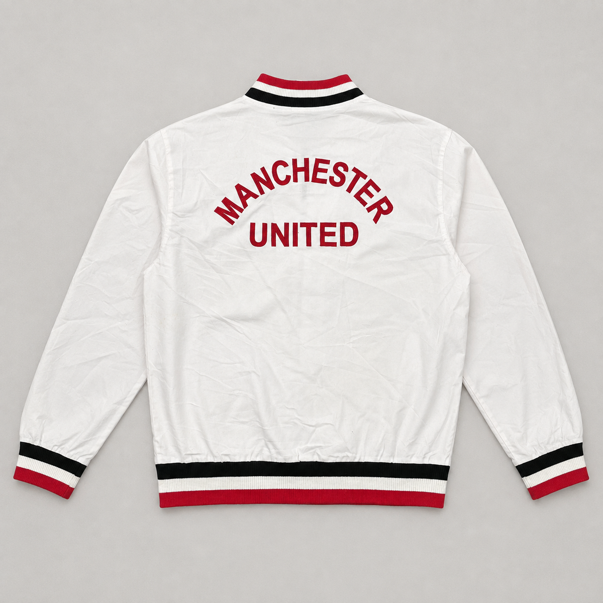 Retro 60's Replica Manchester United Jacket Men's Large White Bomber