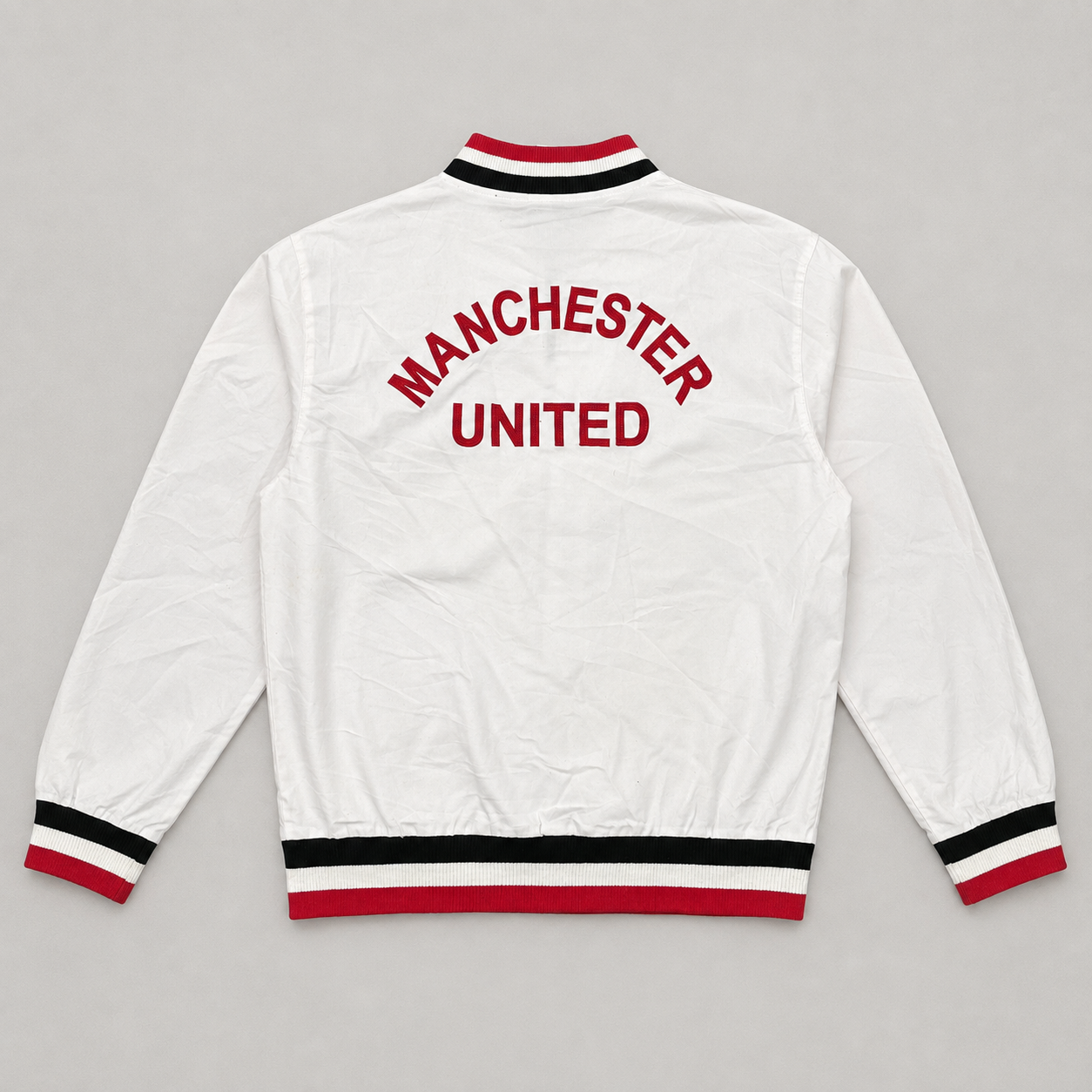 Retro 60's Replica Manchester United Jacket Men's Large White Bomber
