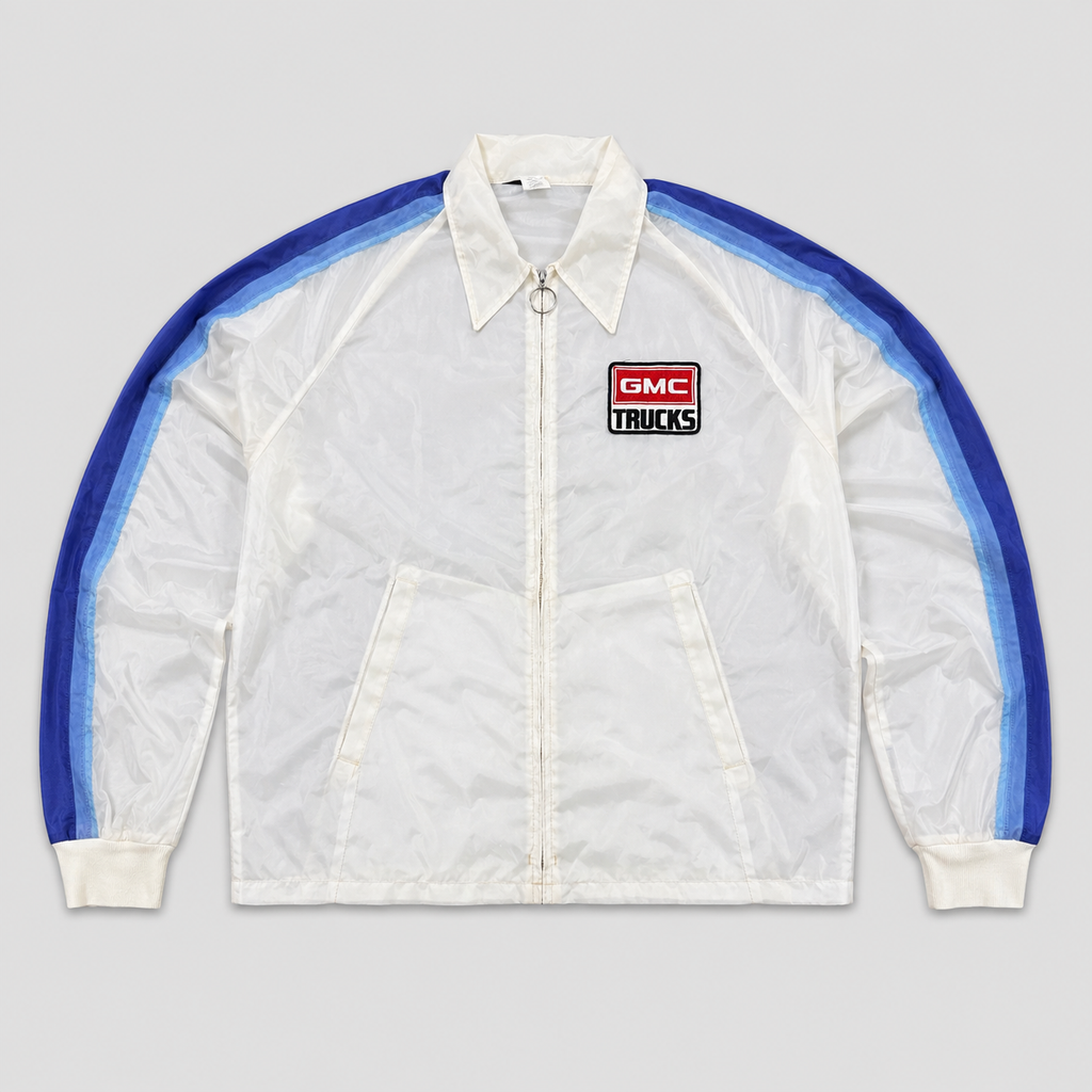 Vintage GMC Trucks Jacket Men's XL White Sheer Windbreaker
