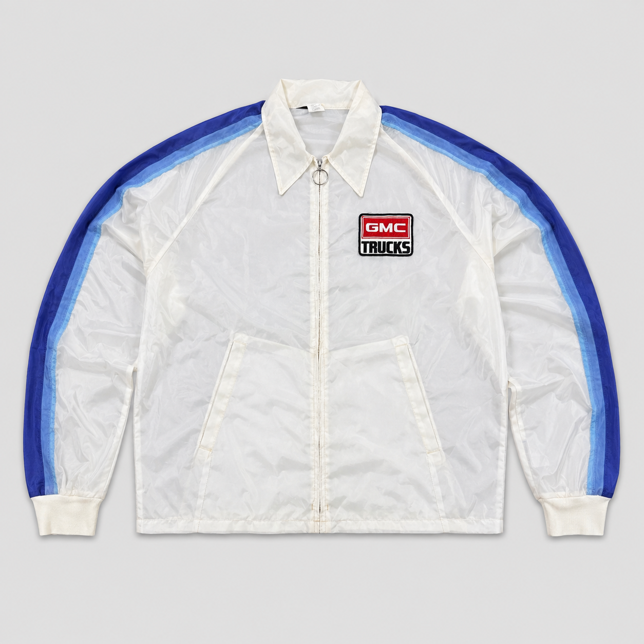 Vintage GMC Trucks Jacket Men's XL White Sheer Windbreaker