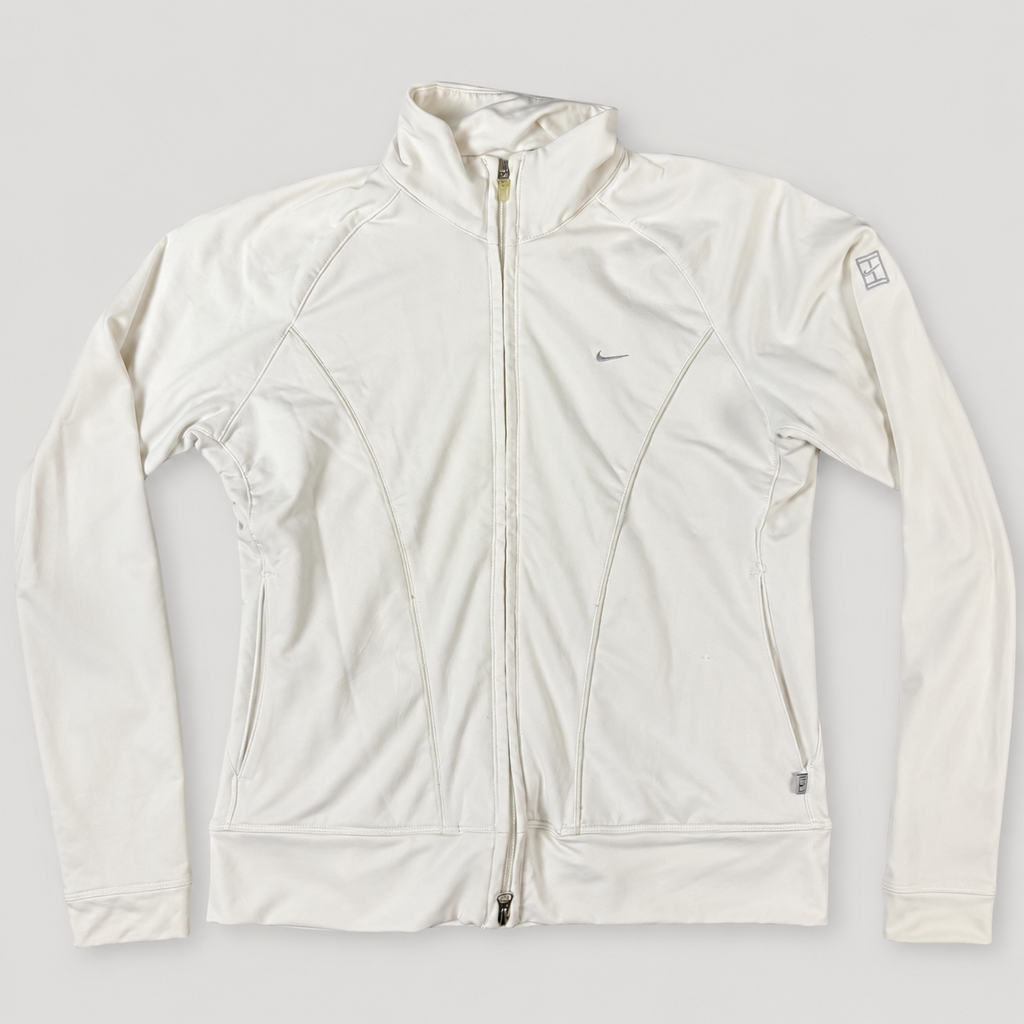 Vintage Y2K Nike Court Jacket Women's XS White Silver Dri-Fit Full Zip