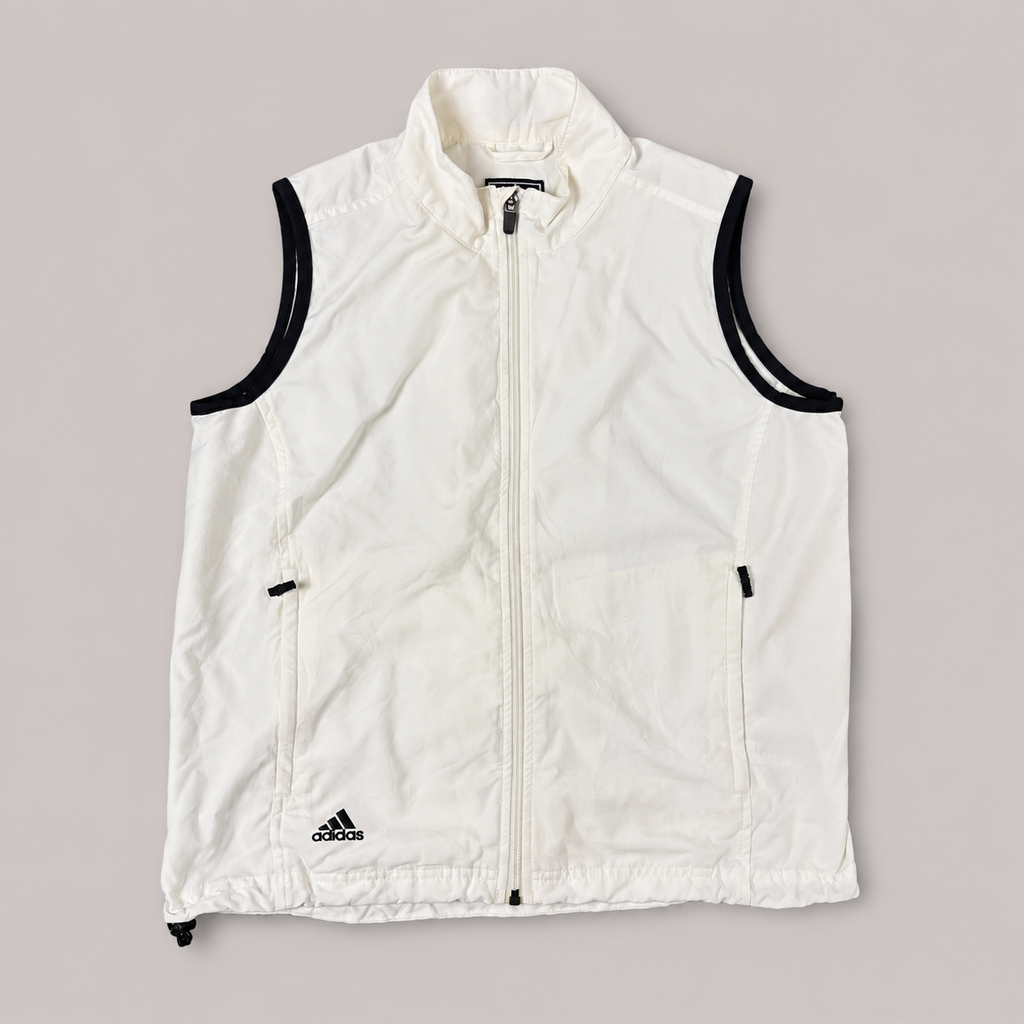 Vintage Y2K Adidas Activewear Vest Women's Small White Windbreaker