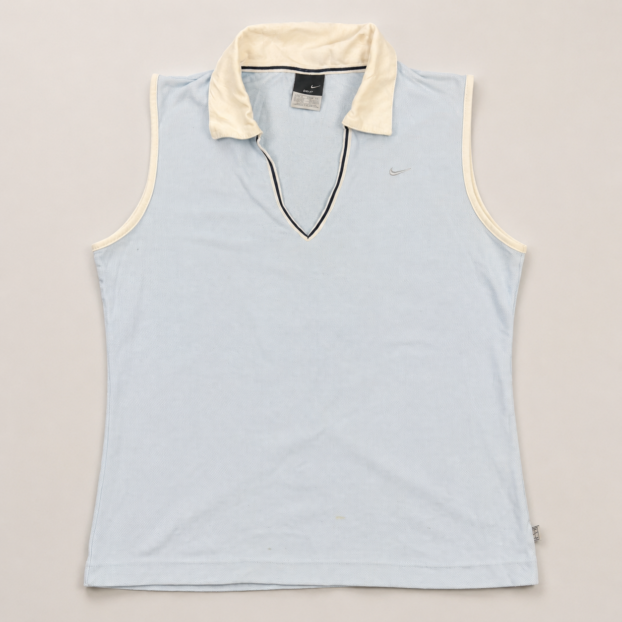 Vintage Nike Court V-Neck Top Women's Medium Baby Blue Y2K Activewear
