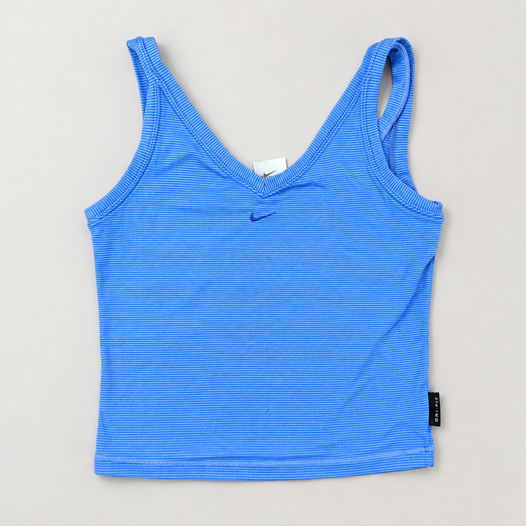 Vintage Nike Dri-fit Crop Top Blue Women's Medium Blue 2000s Activewear