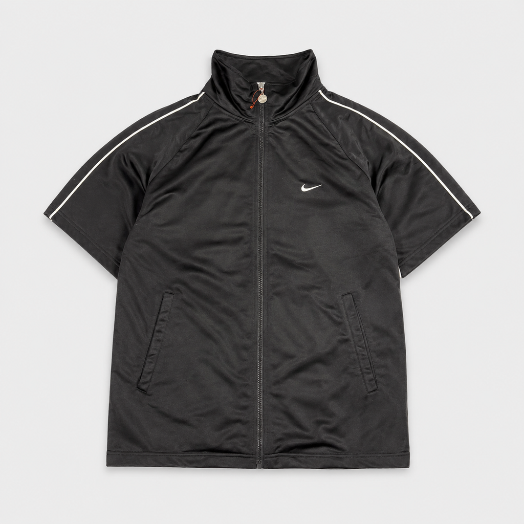 Vintage Nike Full Zip Jersey Men's Medium Black Mock Neck Top