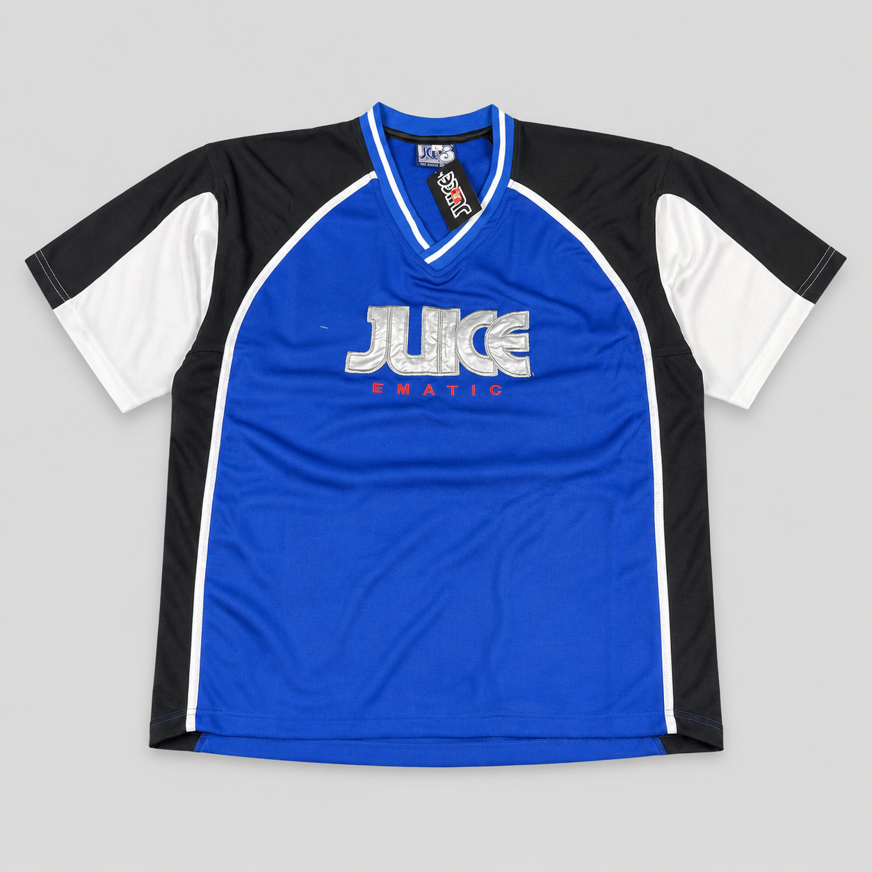 Juice Skateboard Jersey Men's Medium Blue Satin Spell Out Logo