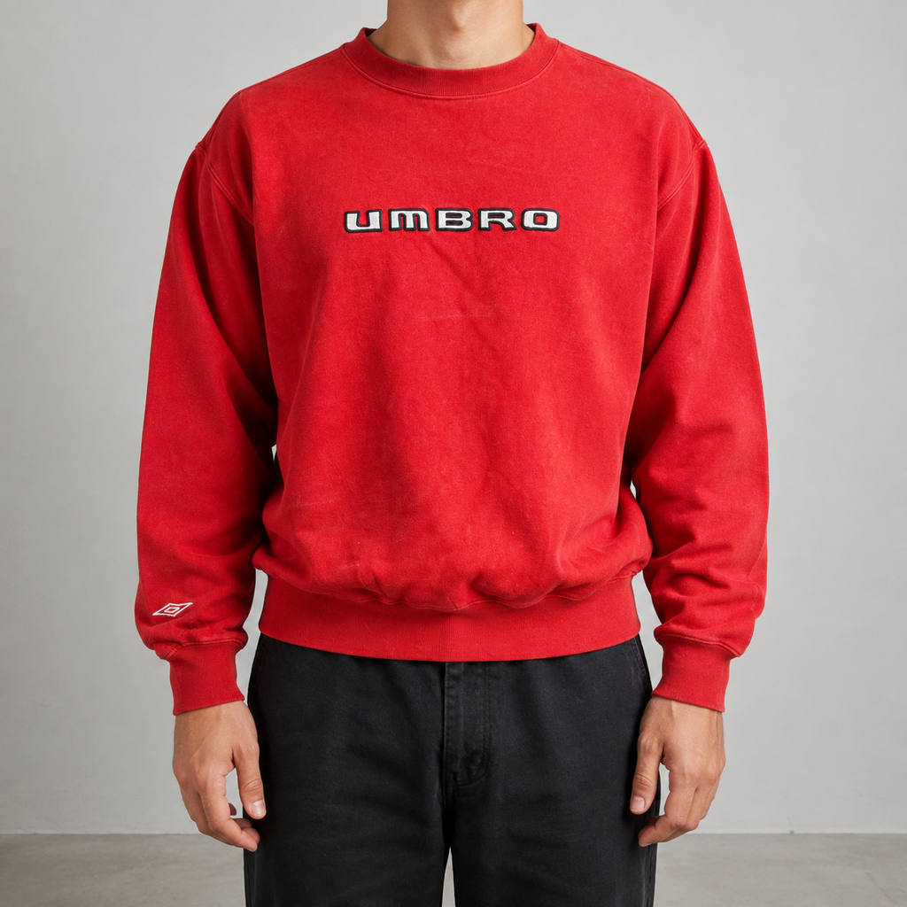 Vintage Umbro Jumper Men's Medium Red England Spell Out Logo
