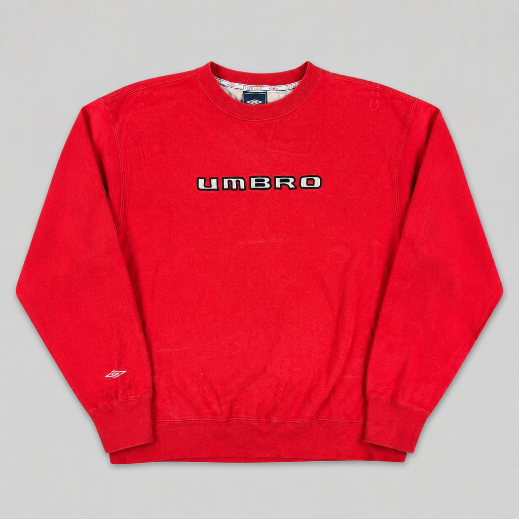 Vintage Umbro Jumper Men's Medium Red England Spell Out Logo