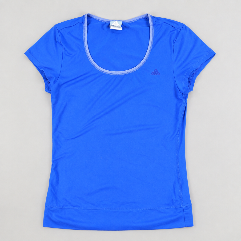 y2k Adidas activewear top women's xs blue petite scoop neck