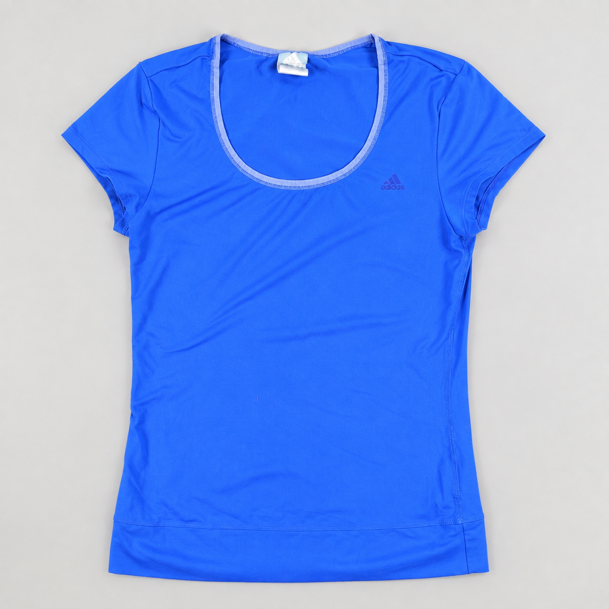 y2k Adidas activewear top women's xs blue petite scoop neck