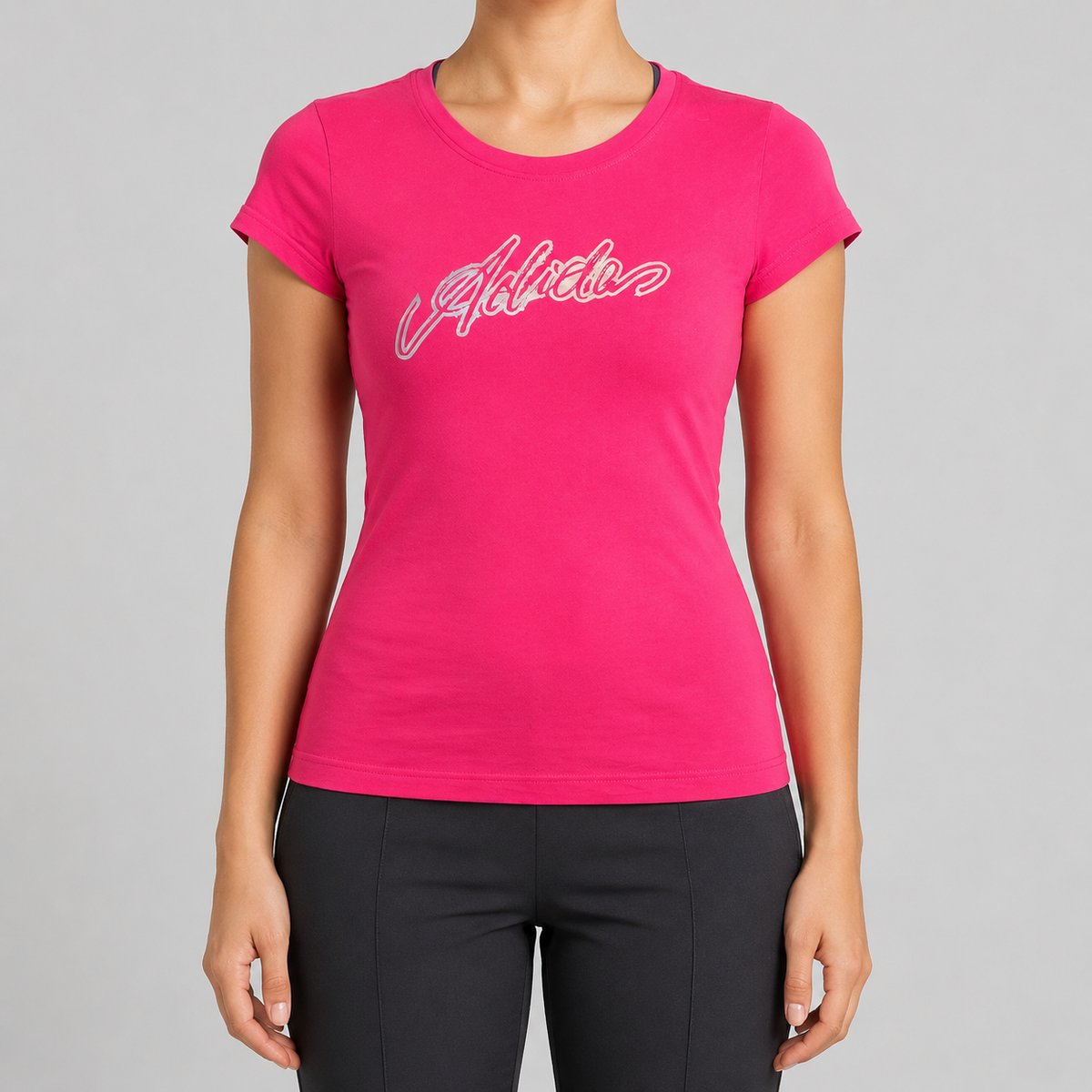 y2k Adidas activewear top women's small pink spell out