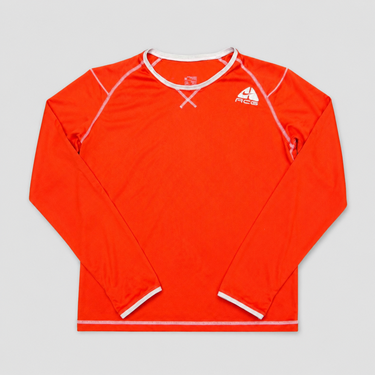 Vintage Nike ACG Activewear Top Size M Orange Long Sleeve NWT Gorpcore Mesh T-shirt