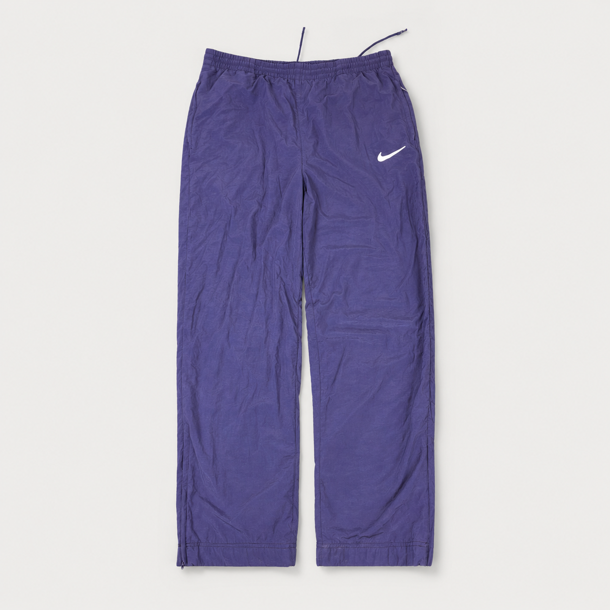 Vintage 90's Nike Track Pants Men's L Navy White Swoosh Classic Joggers Wide Leg