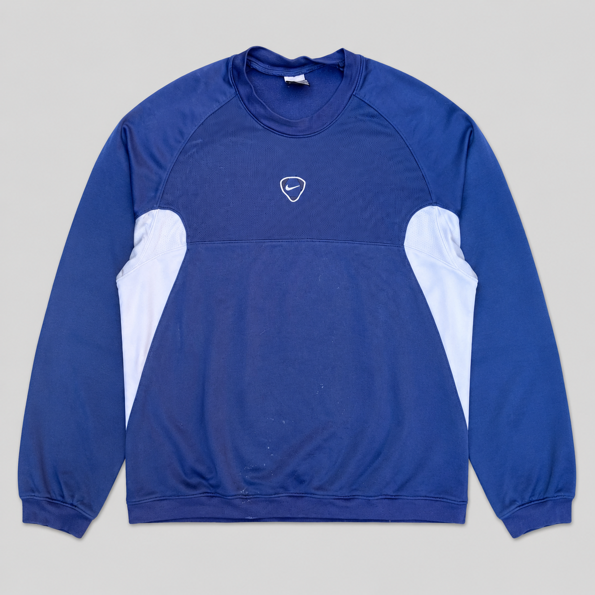 Vintage Y2K Nike Football Jumper Size M Navy White Centre Chest Logo Sweatshirt