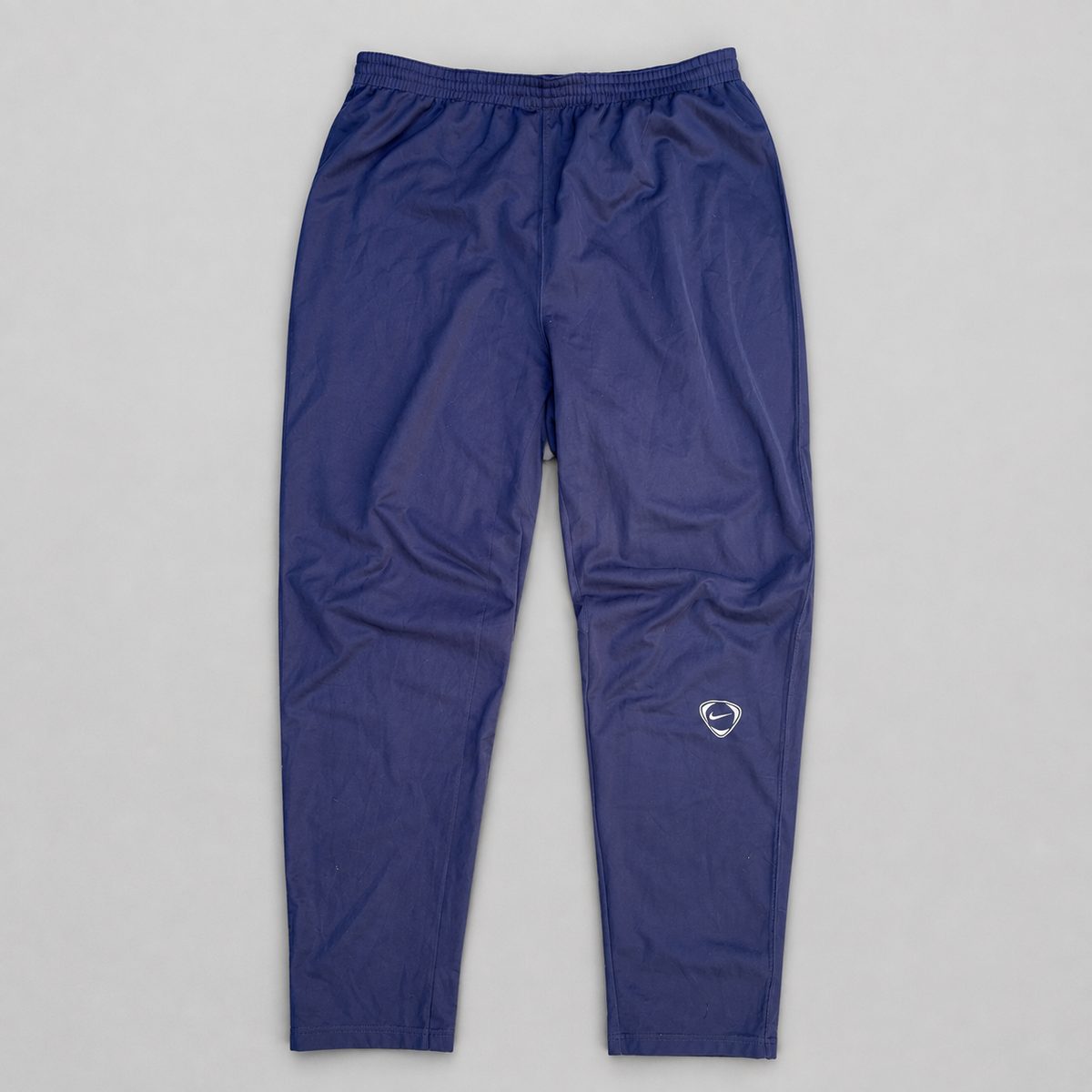 Vintage Nike Football Track Pants Men's L Navy White Logo Tapered Fit