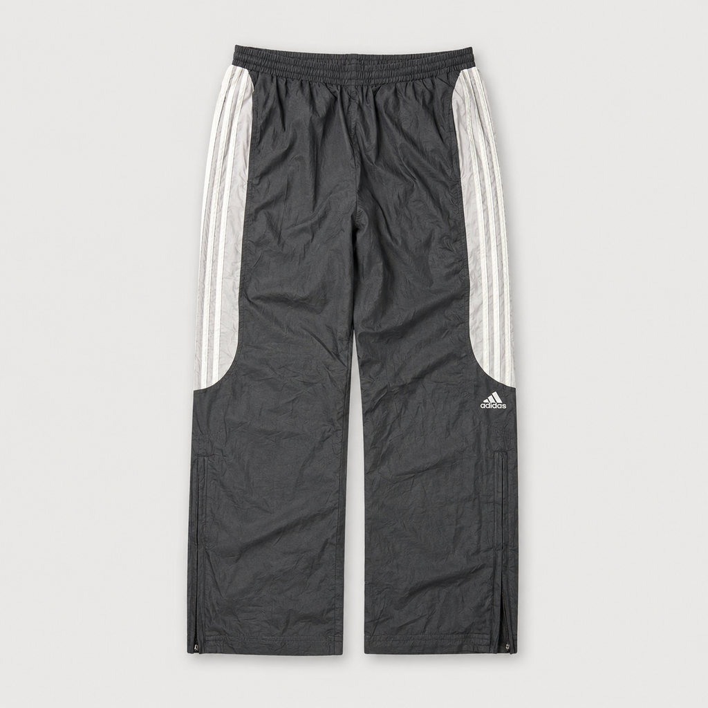 Vintage Y2K Adidas Track Pants Men's S Black White Grey 3 Stripe Logo Joggers