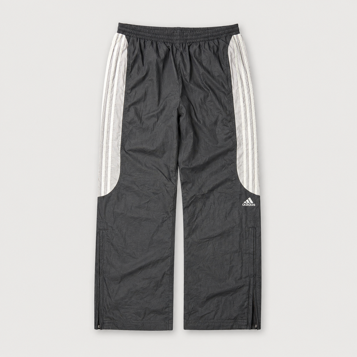 Vintage Y2K Adidas Track Pants Men's S Black White Grey 3 Stripe Logo Joggers
