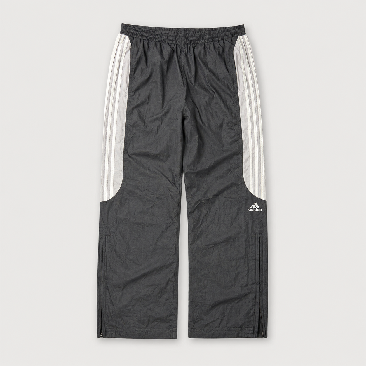 Vintage Y2K Adidas Track Pants Men's S Black White Grey 3 Stripe Logo Joggers