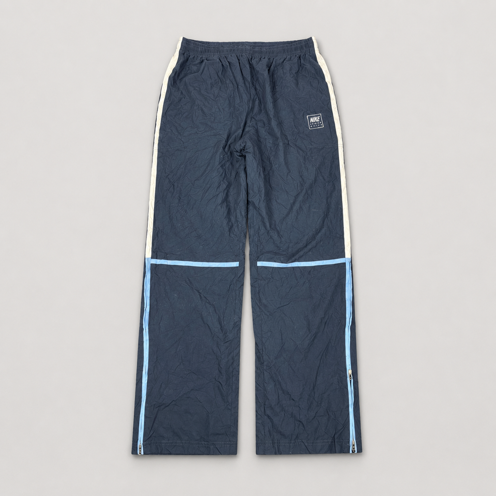 Vintage Y2K Nike Spain Track Pants Men's L Navy Blue Piping White Spell Out Joggers