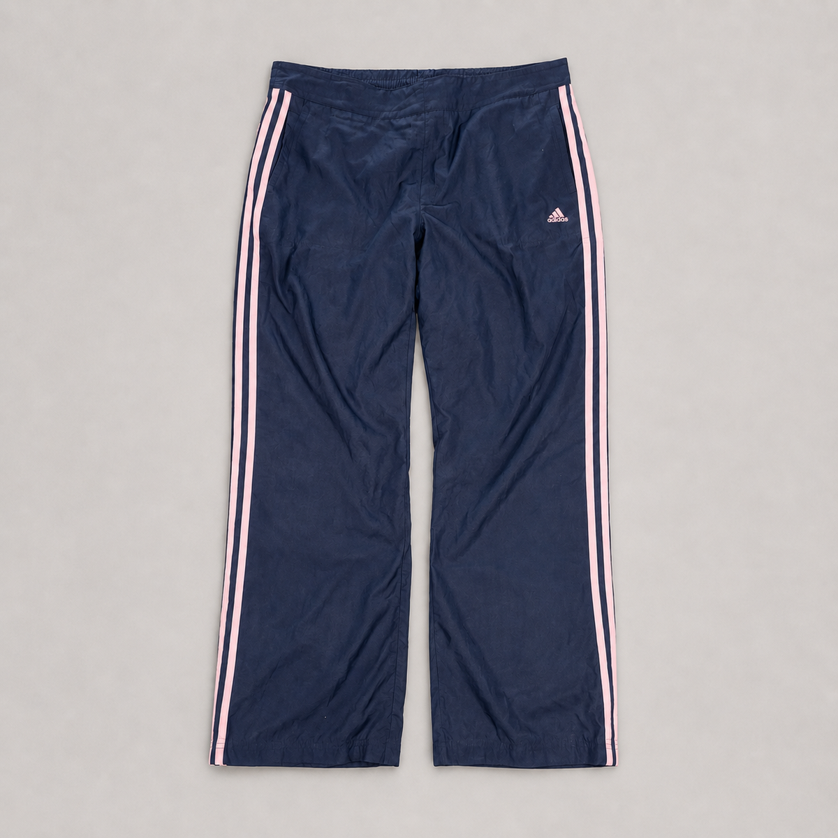 Vintage Y2K Adidas Track Pants Women's XL Navy blue pink 3 stripe logo