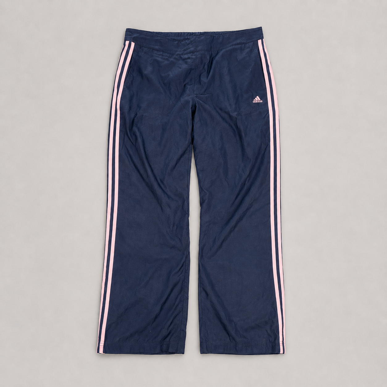 Vintage Y2K Adidas Track Pants Women's XL Navy blue pink 3 stripe logo