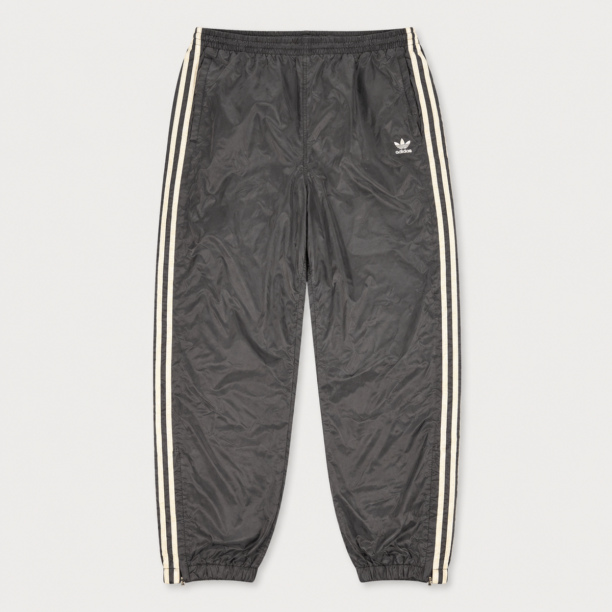 Vintage 90's Adidas Track Pants Men's L black white 3 stripe logo lightweight joggers