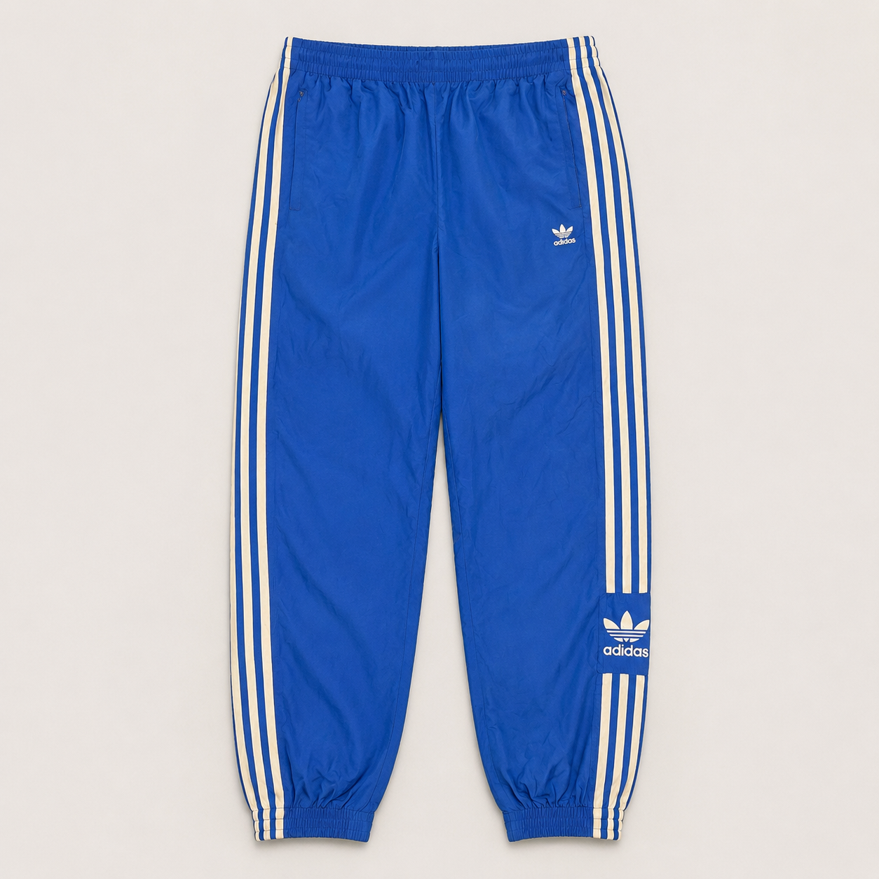 Adidas Track Pants Women's XS Blue White 3 Stripe Petite Cuffed Joggers