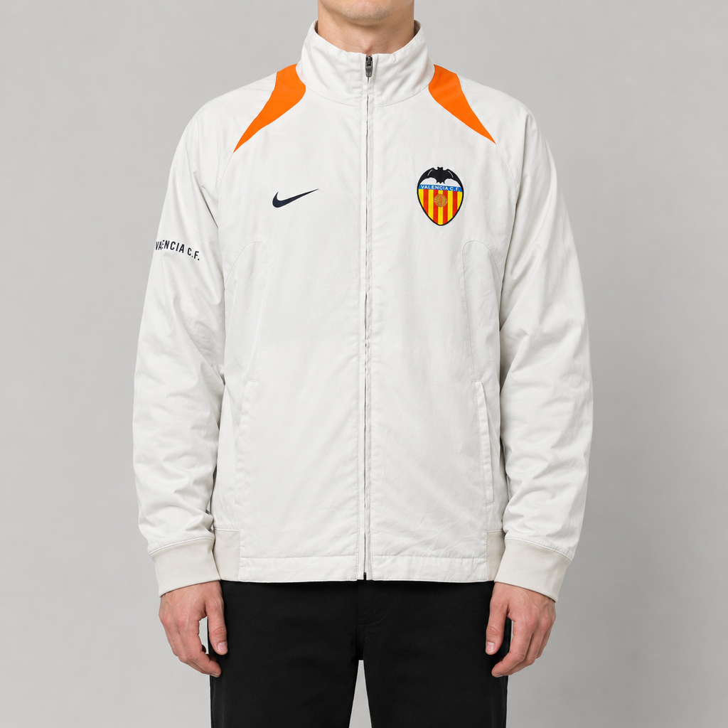 Vintage 00s Nike Football Valencia Jacket Men's Small White Windbreaker