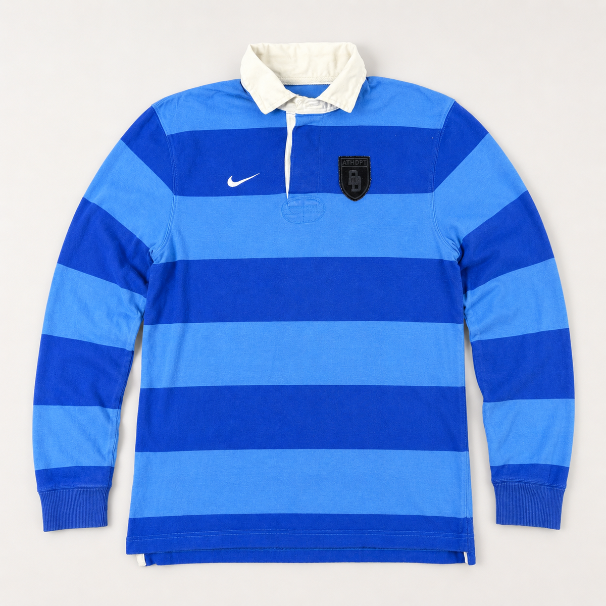 Nike Striped Rugby Polo Men's Medium Blue Navy Ath Department