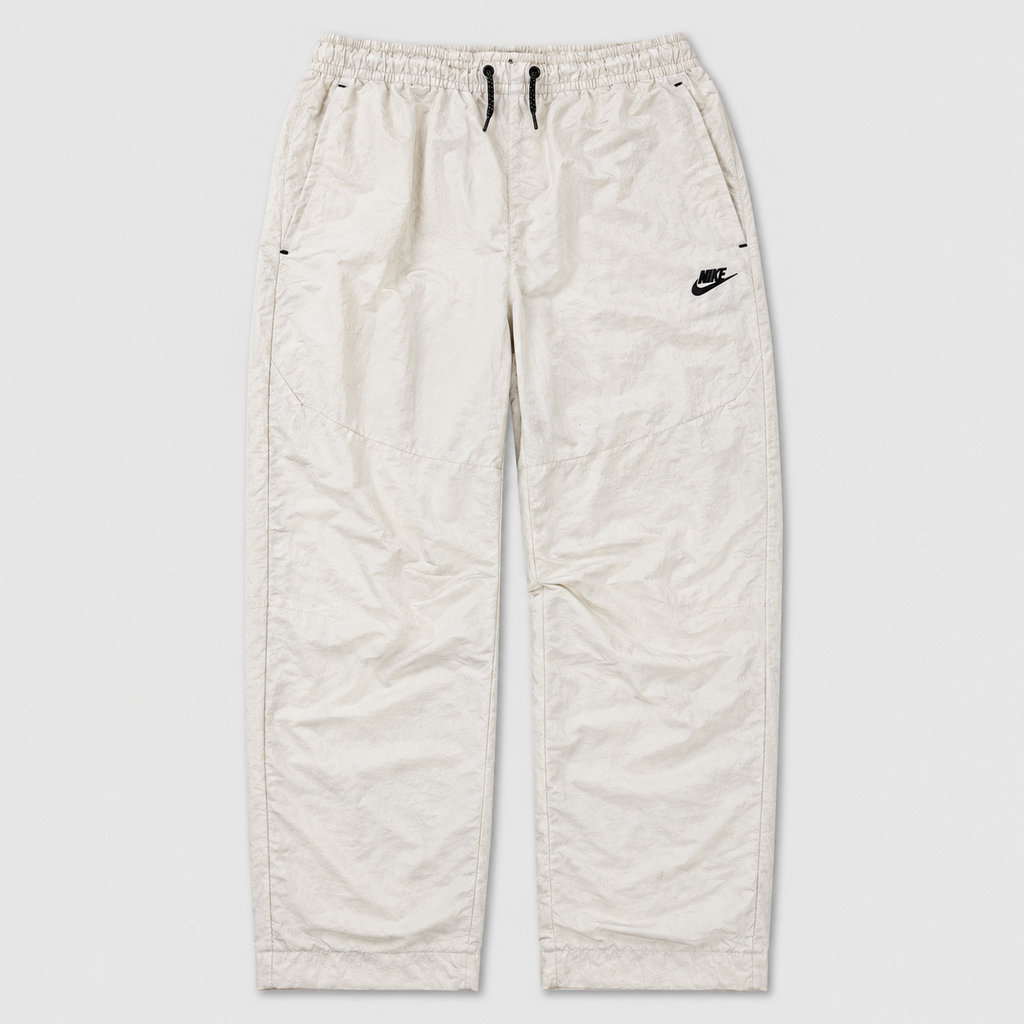 Nike Track Pants Size L Off White Black Hip Logo Techwear Tapered Leg Nylon Windbreakers