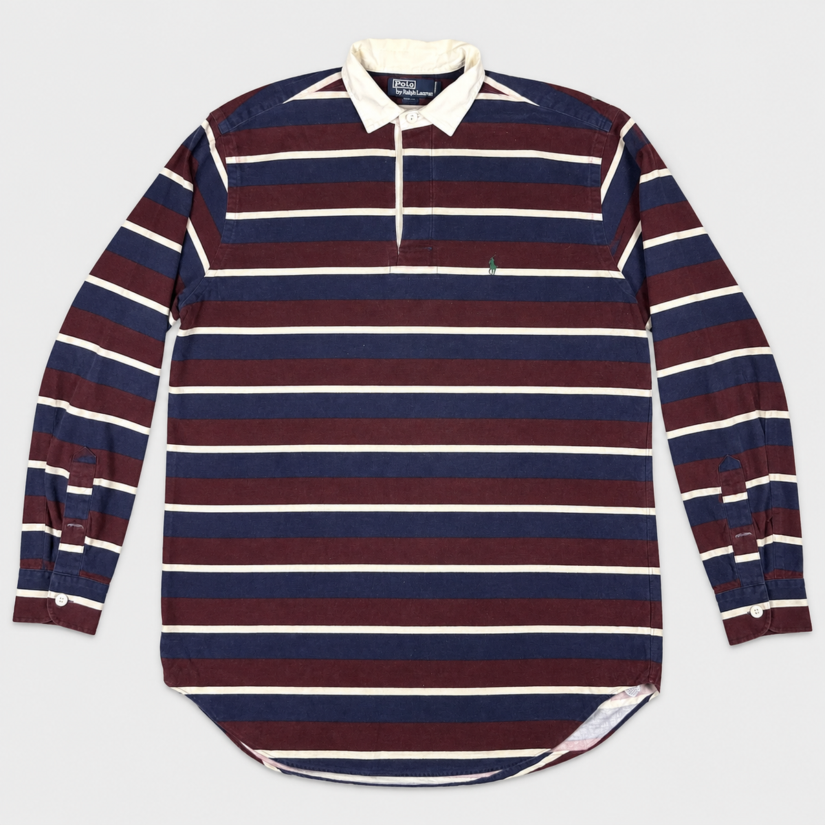 Vintage 90's Ralph Lauren Rugby Polo Men's XL Red Blue Striped Shirt Jersey Mix