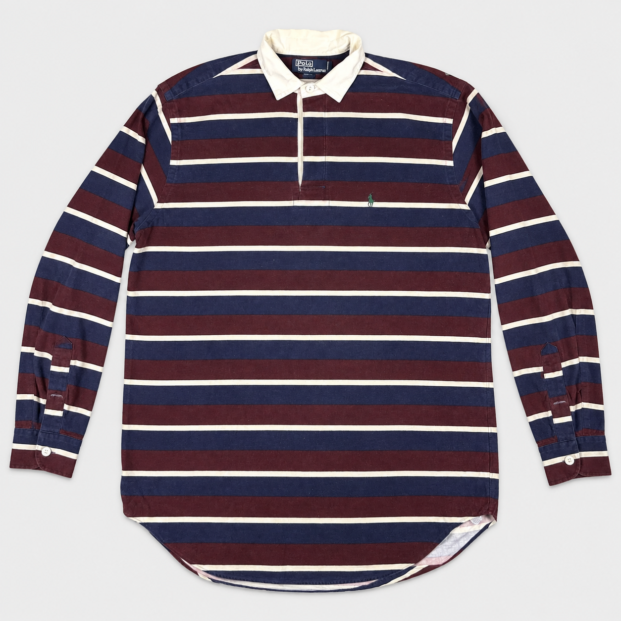 Vintage 90's Ralph Lauren Rugby Polo Men's XL Red Blue Striped Shirt Jersey Mix