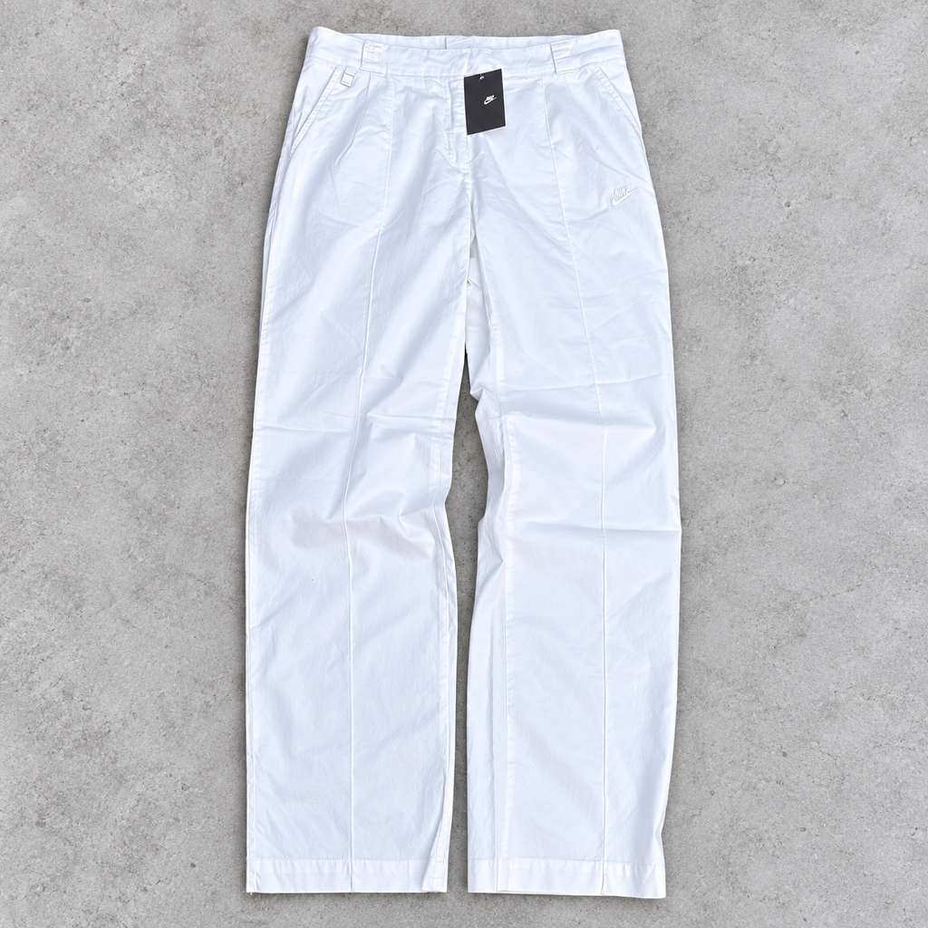 Vintage Y2K Nike Pants Size 12 Medium Double White NWT Pleated Wide Leg Cotton