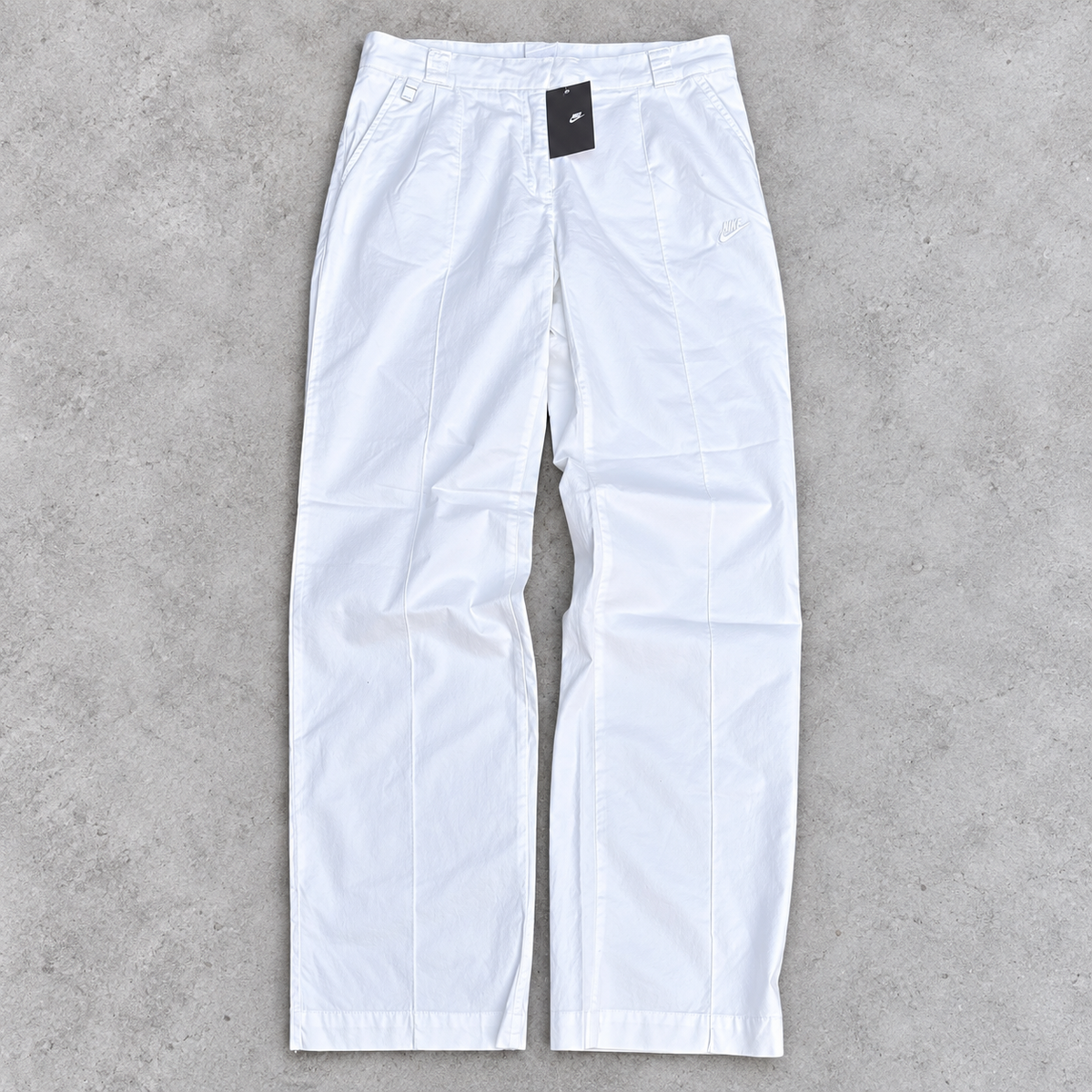 Vintage Y2K Nike Pants Size 12 Medium Double White NWT Pleated Wide Leg Cotton
