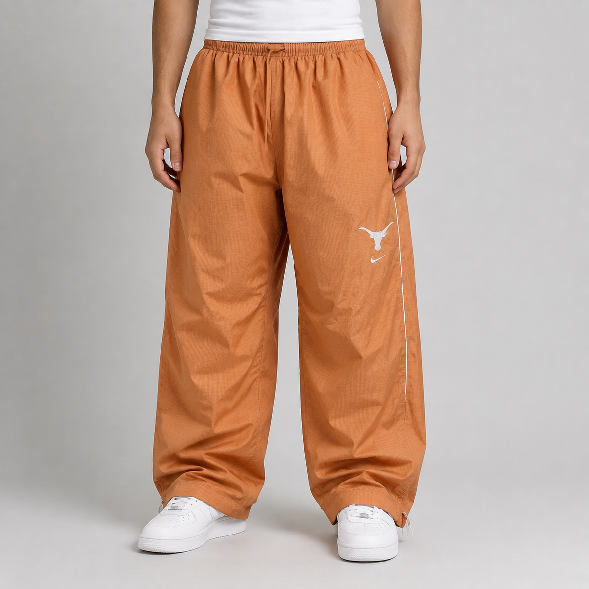 Nike Texas Longhorns Track Pants Men's L Orange White Piping Logo Baggy Joggers