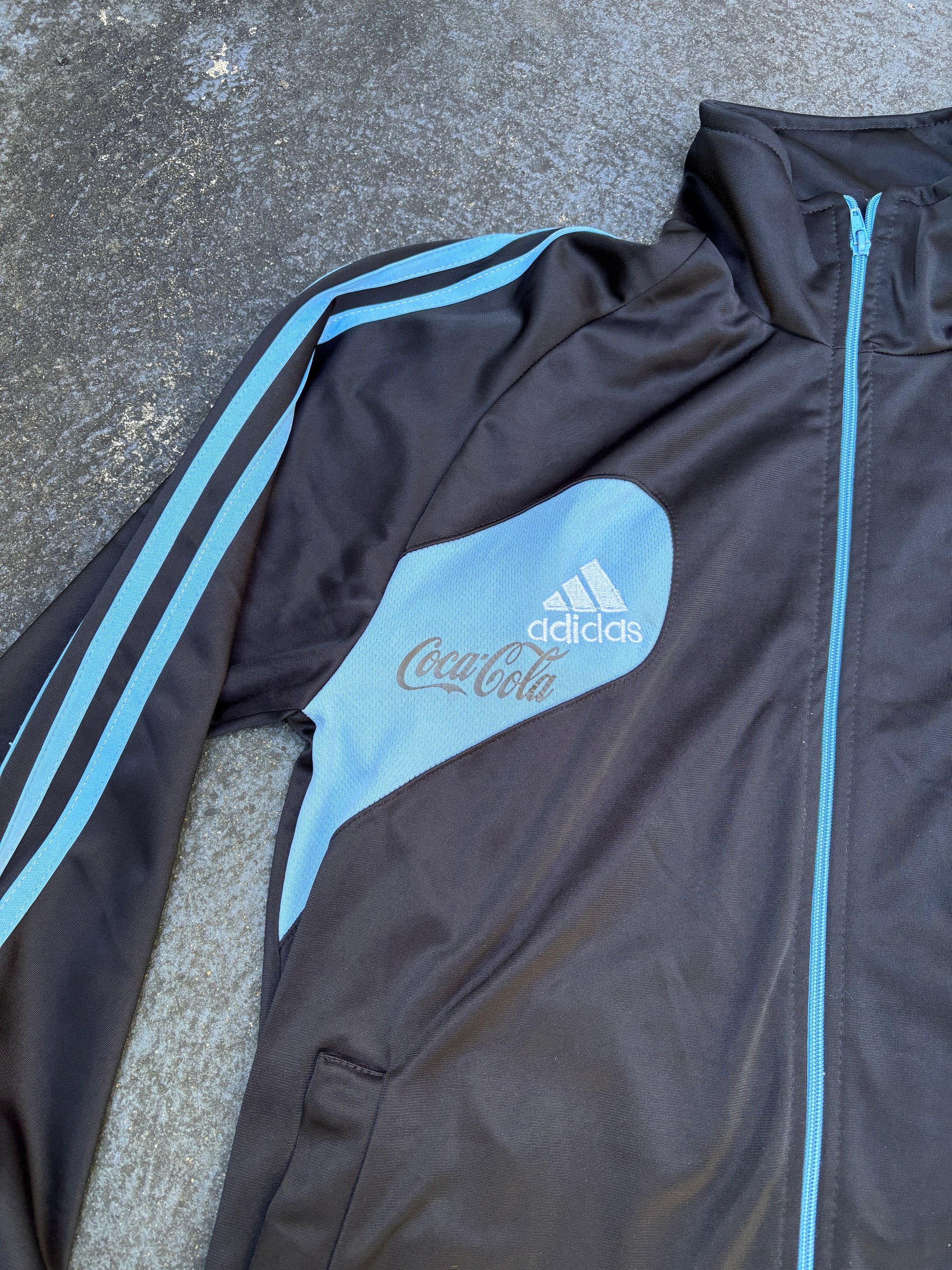 Vintage Adidas Argentina AFA Jumper Size M Black Blue Retro Football Patch Logos
