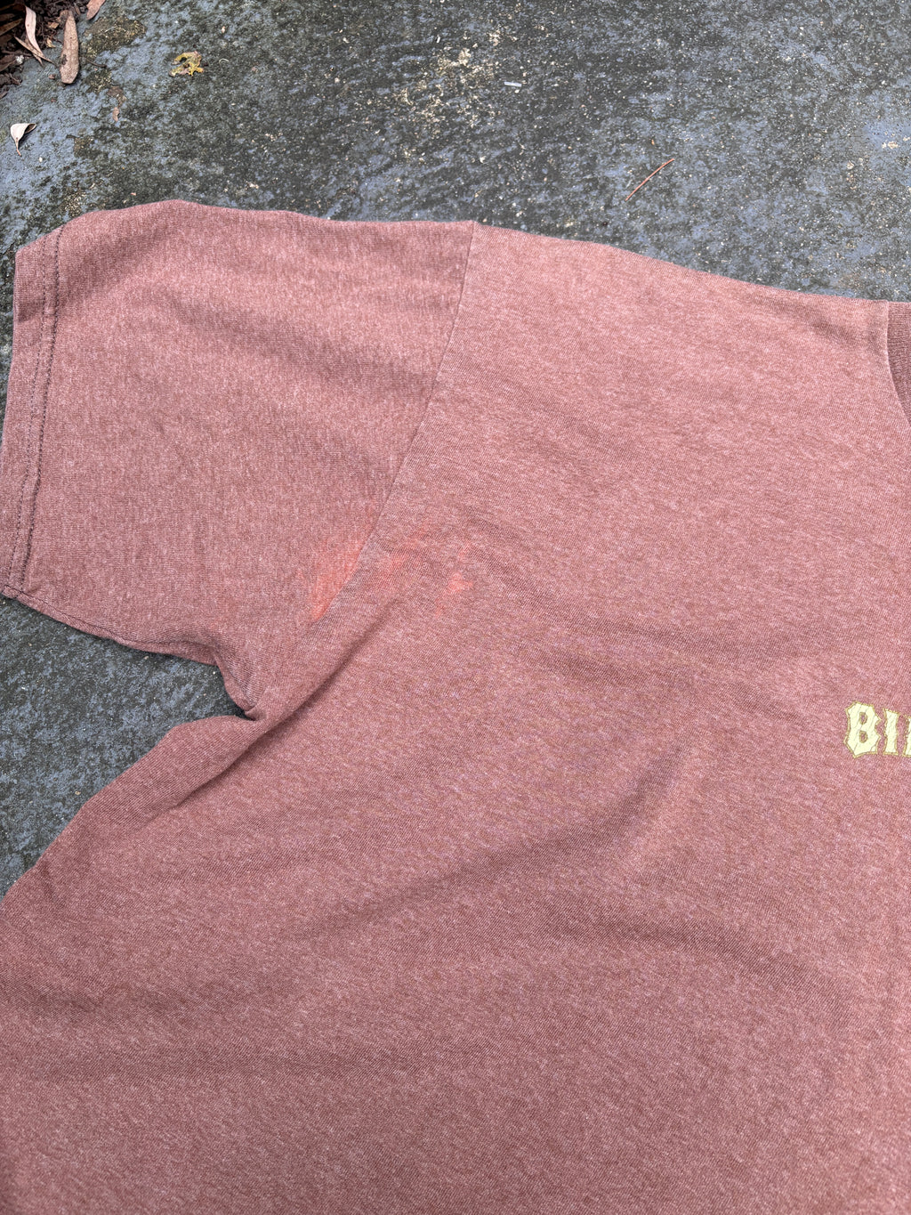 Vintage Y2K Billabong T-shirt Size L Brown Large Spell Out Logo Crew Neck