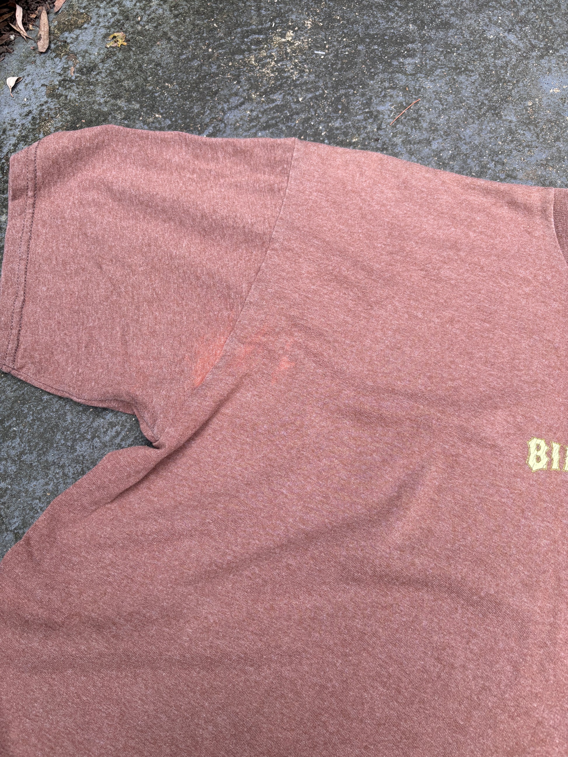 Vintage Y2K Billabong T-shirt Size L Brown Large Spell Out Logo Crew Neck