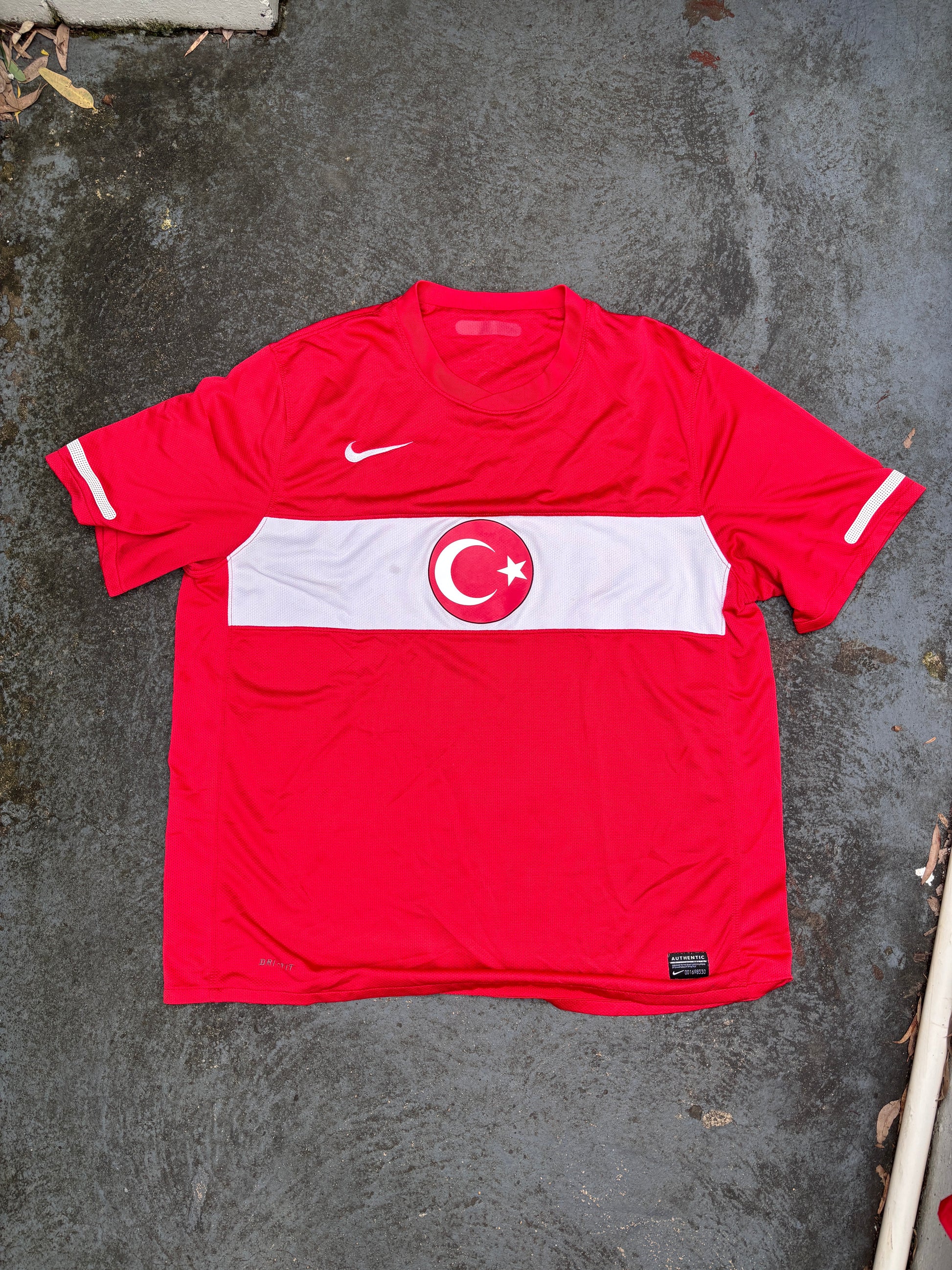 Nike Turkey Football Jersey Size M Red White Flag Logo National Team 10/11 Home
