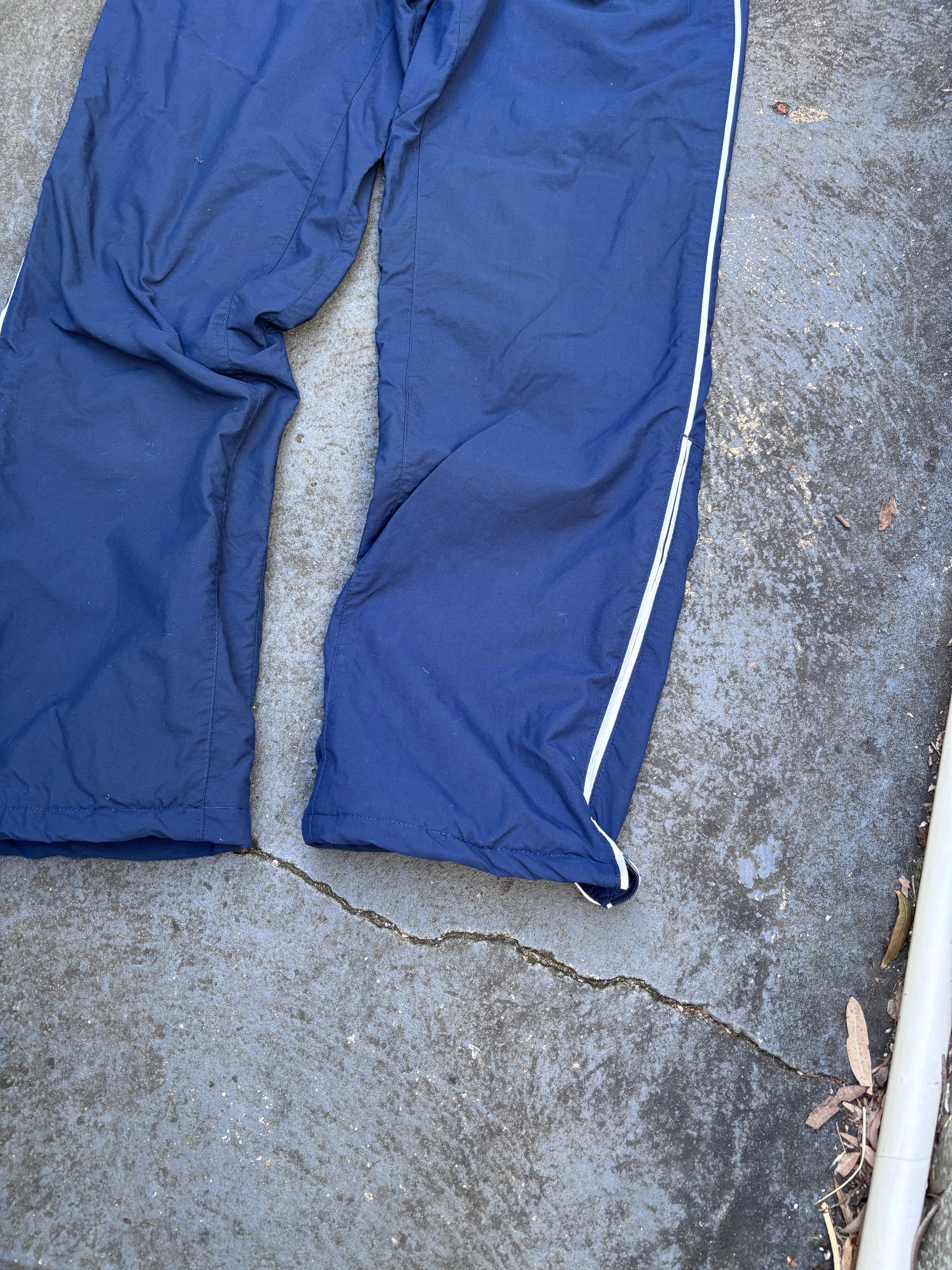 Vintage Y2K Nike Track Pants S Navy White Detail Wide Leg Windbreakers