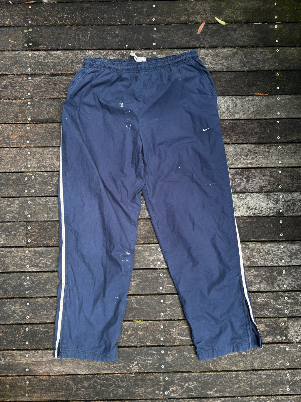 Vintage Nike Track Pants Size XL Blue Nylon Y2K